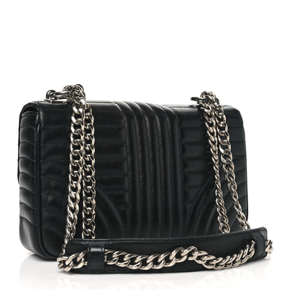 Prada Soft Calfskin Impunture Diagramme Medium Chain Flap Shoulder Bag Black 3 of 9
