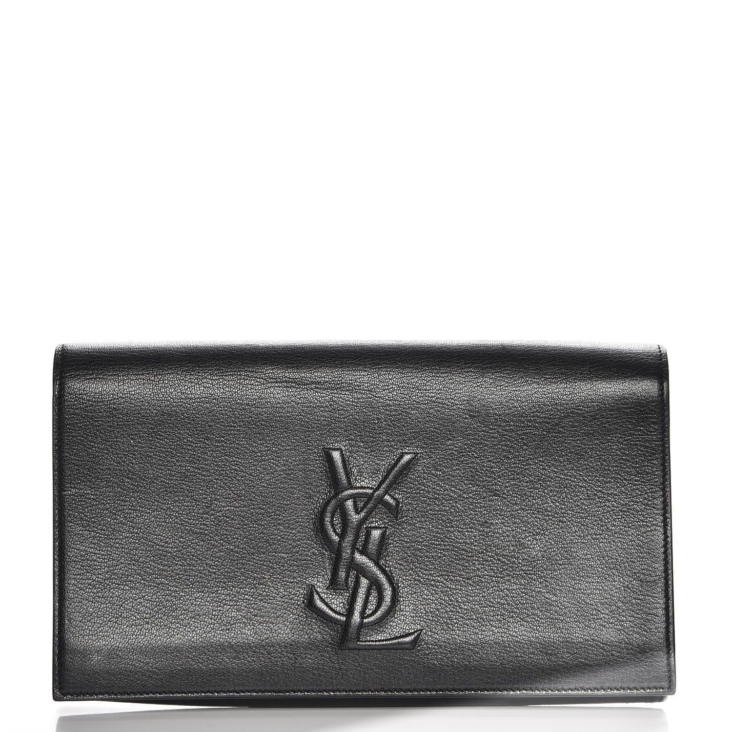 Saint Laurent Goatskin Monogram Large Belle De Jour Clutch Black 1 of 8