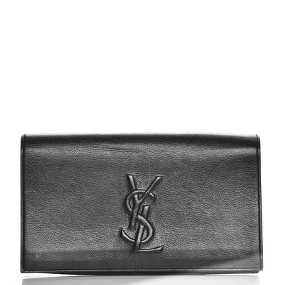 Saint Laurent Goatskin Monogram Large Belle De Jour Clutch Black 1 of 8
