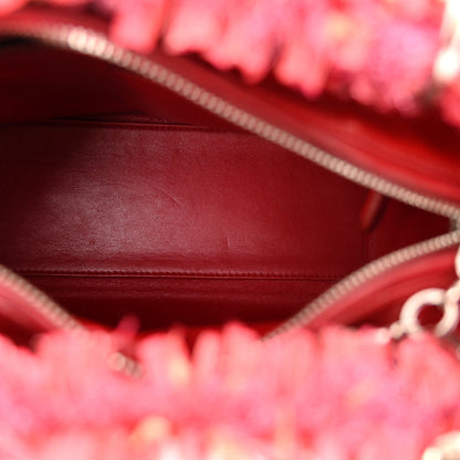 Christian Dior Tweed Fringe Rhinestone Medium Lady Dior Red 5 of 10