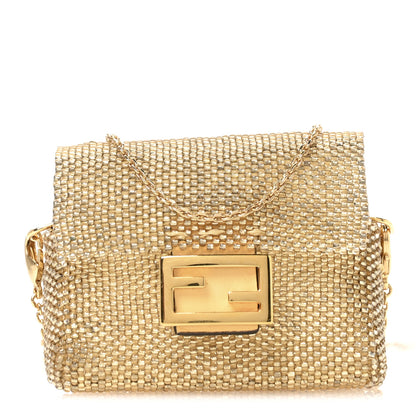 Fendi Glass Vitello King Beaded Mini Pico Baguette Charm Semolino 1 of 9