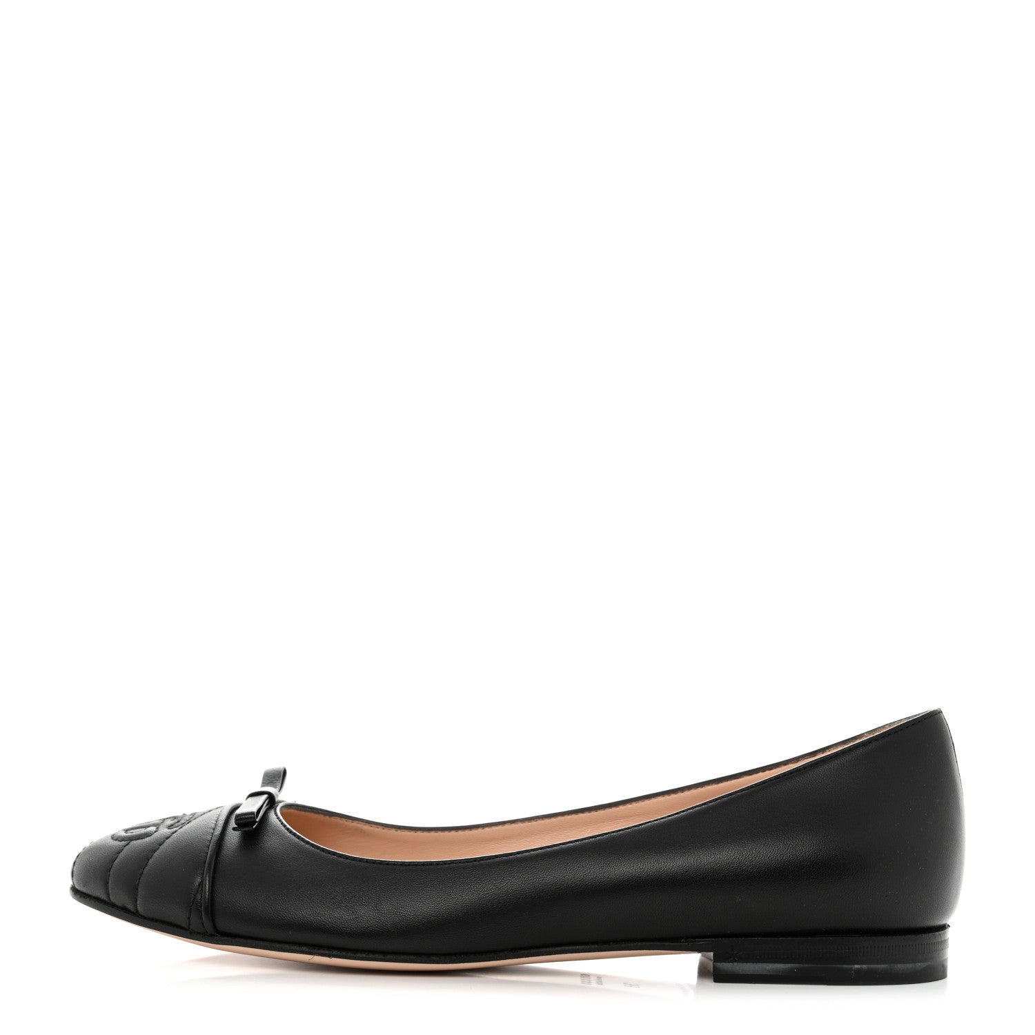 Gucci Nappa Matelasse Chevron Double G Ballet Flats 38 Black 1 of 9