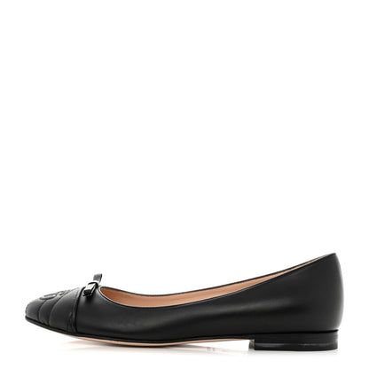Gucci Nappa Matelasse Chevron Double G Ballet Flats 38 Black 1 of 9