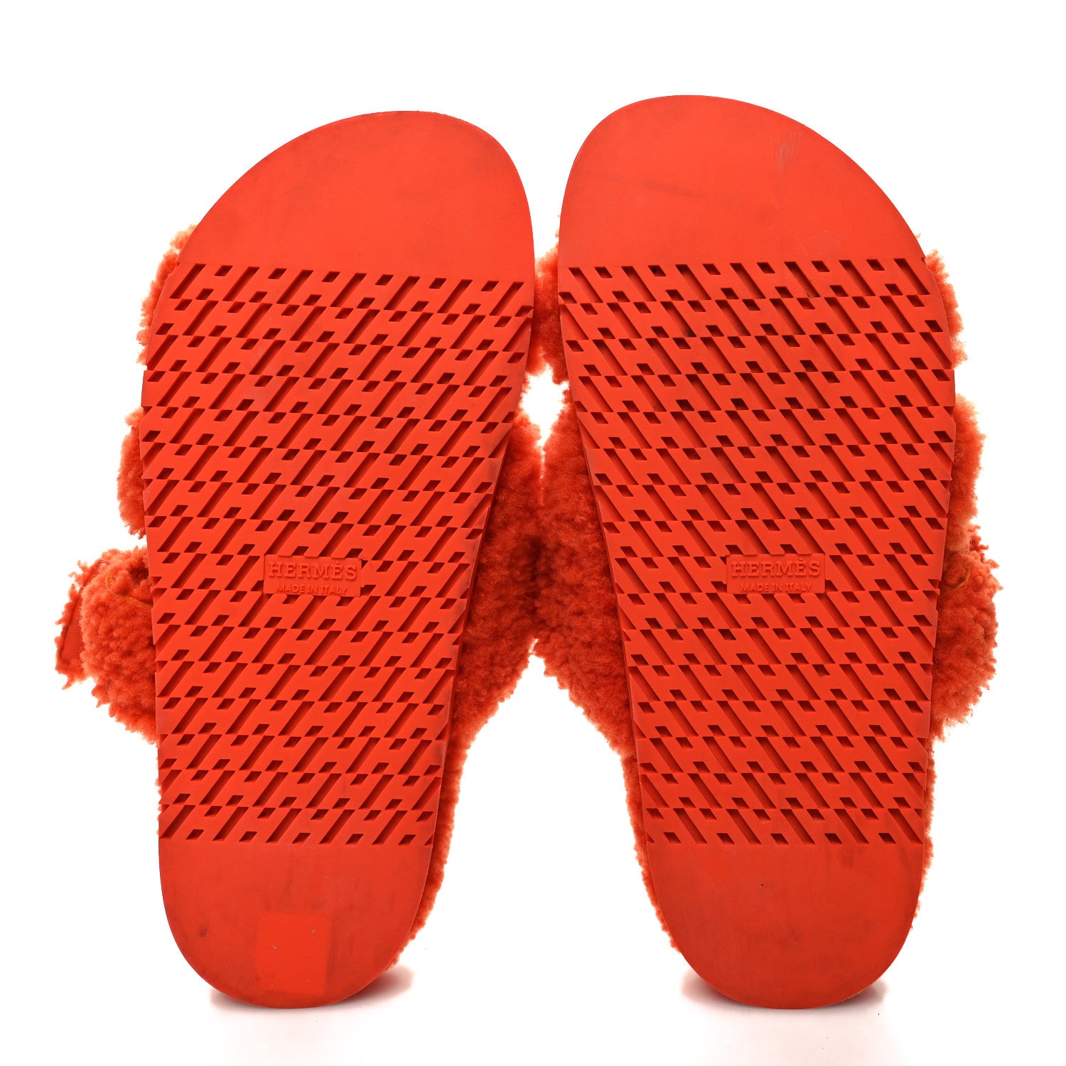 Hermes Woolskin Womens Chypre Sandals 38 Orange 5 of 7