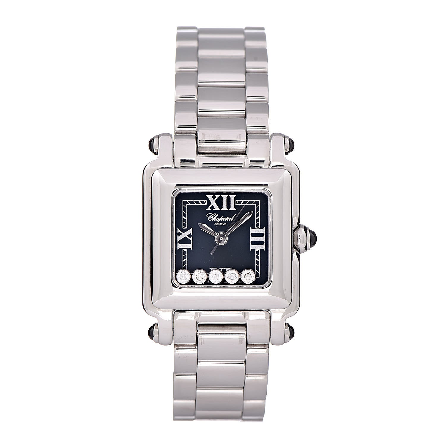 Chopard Stainless Steel 5 Diamond 23mm Happy Sport Quartz Watch Black 1 of 6