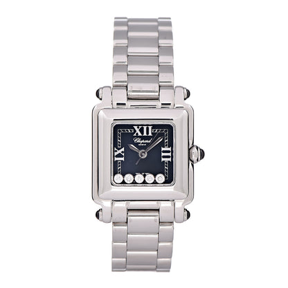 Chopard Stainless Steel 5 Diamond 23mm Happy Sport Quartz Watch Black 1 of 6