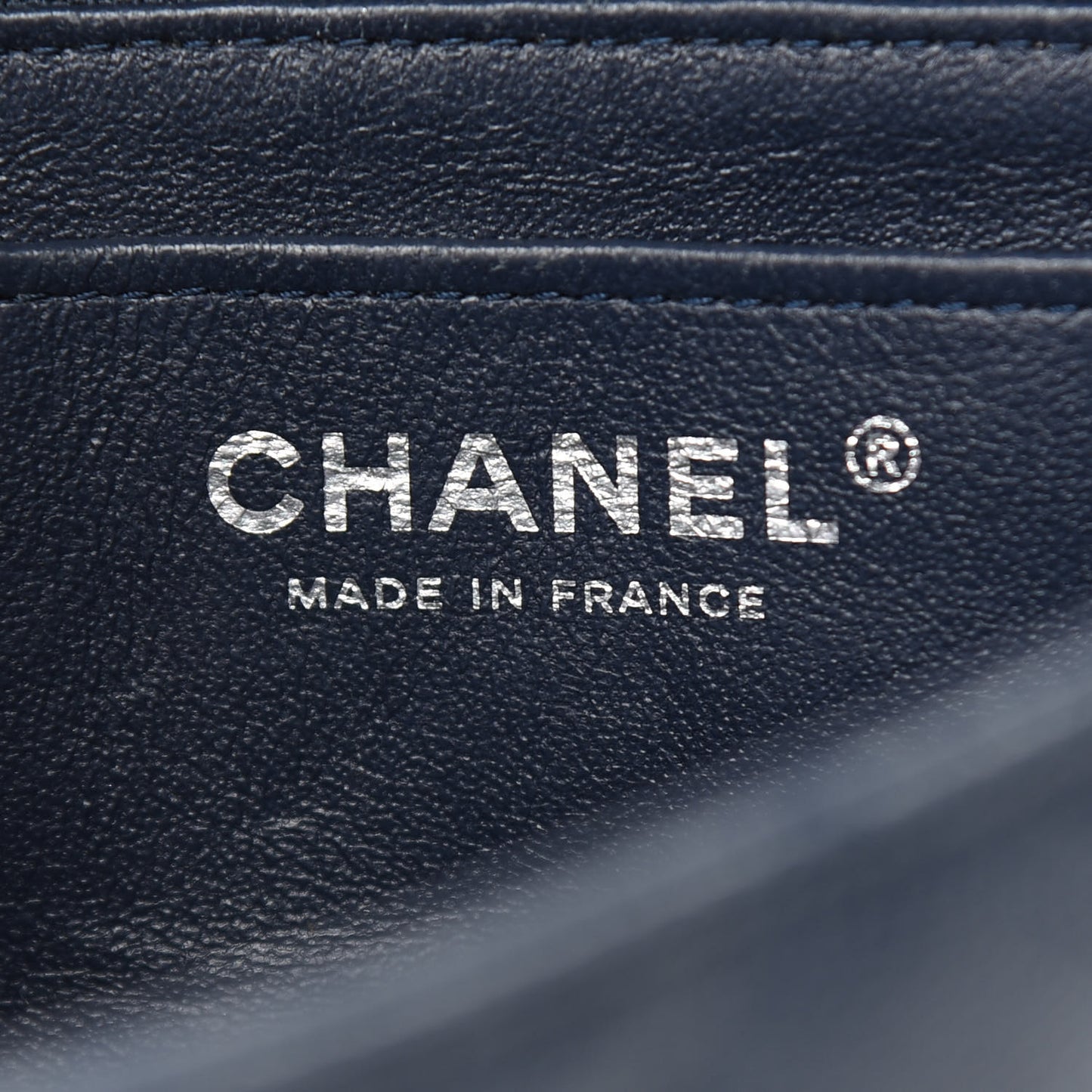 Caviar Quilted Mini Rectangular Flap Navy