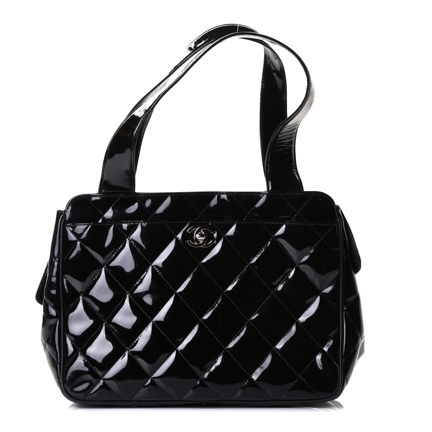 Chanel Patent Quilted Shoulder Bag Black 1 of 6