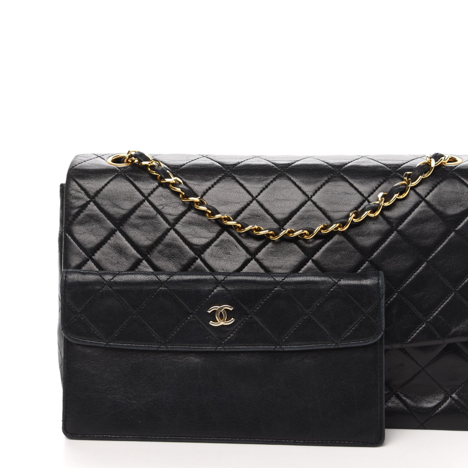 Chanel Lambskin Quilted Medium Single Flap Black 13 of 15