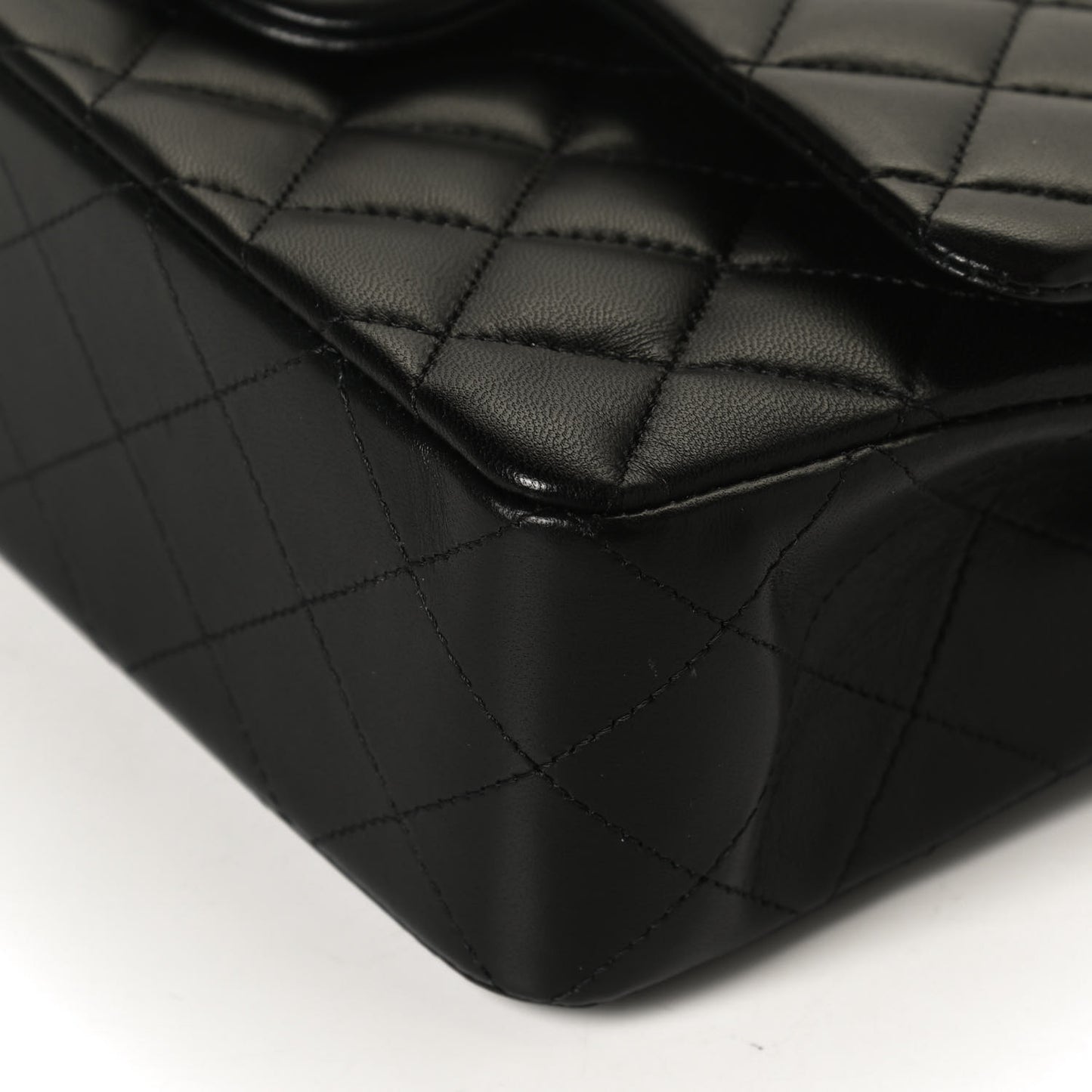 Lambskin Quilted Small Double Flap Black