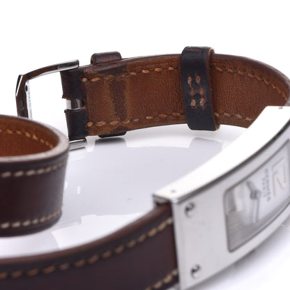 Hermes Stainless Steel Barenia 15mm Kelly II Double Tour Quartz Watch Fauve 8 of 8