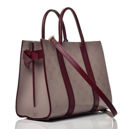 Louis Vuitton Monogram Cuir Plume Very Tote MM Mastic Raisin 4 of 9