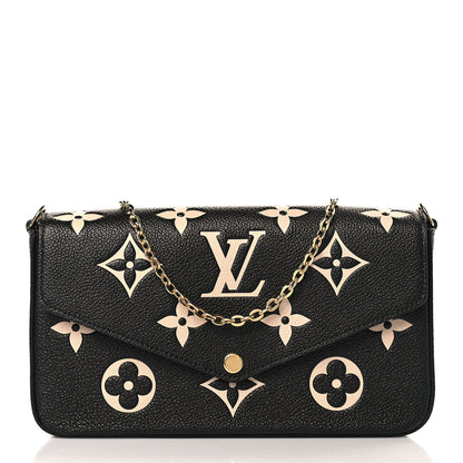 Louis Vuitton Empreinte Monogram Giant Felicie Pochette Black Beige 3 of 9