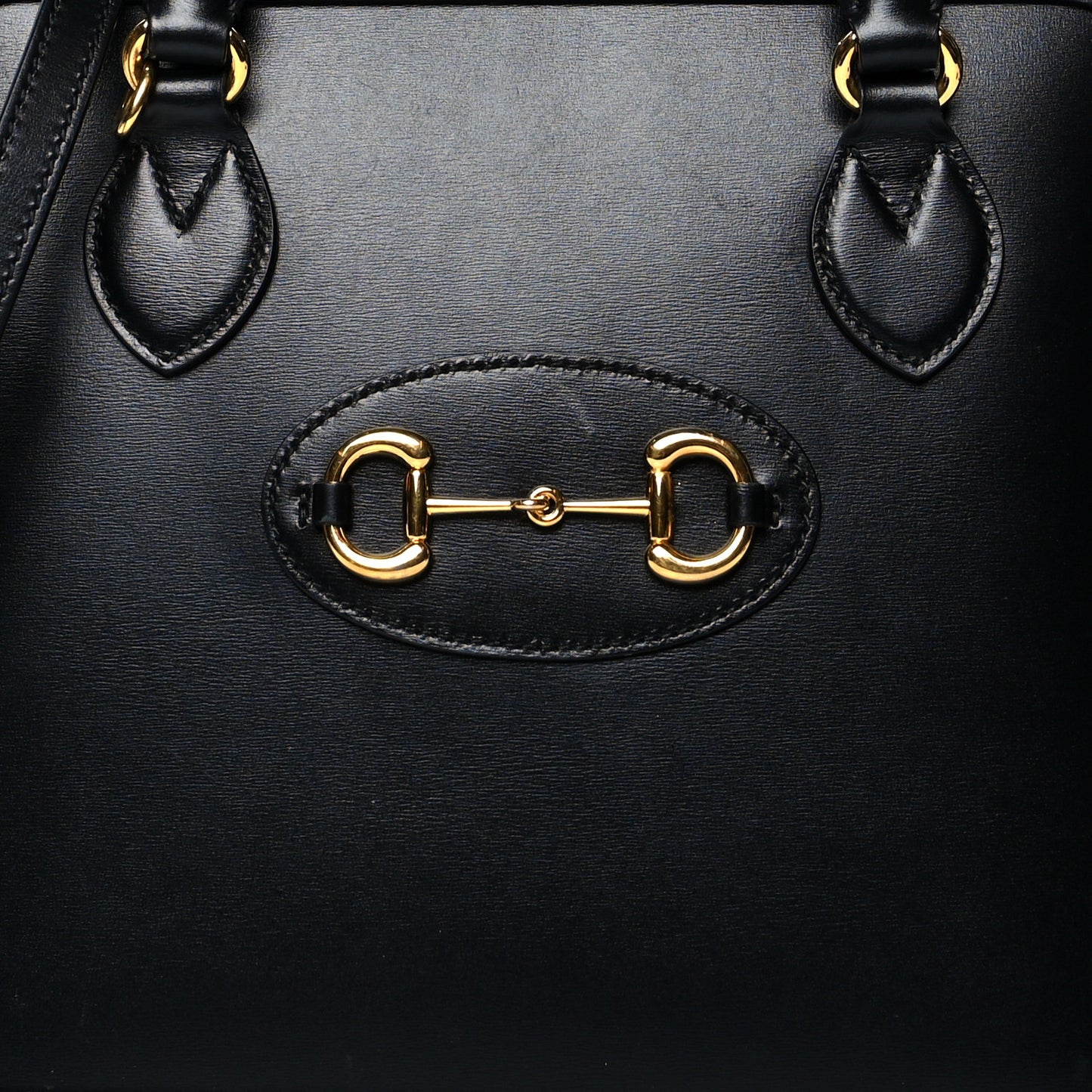 Boarded Plutone Calfskin Horsebit 1955 Top Handle Bag Black