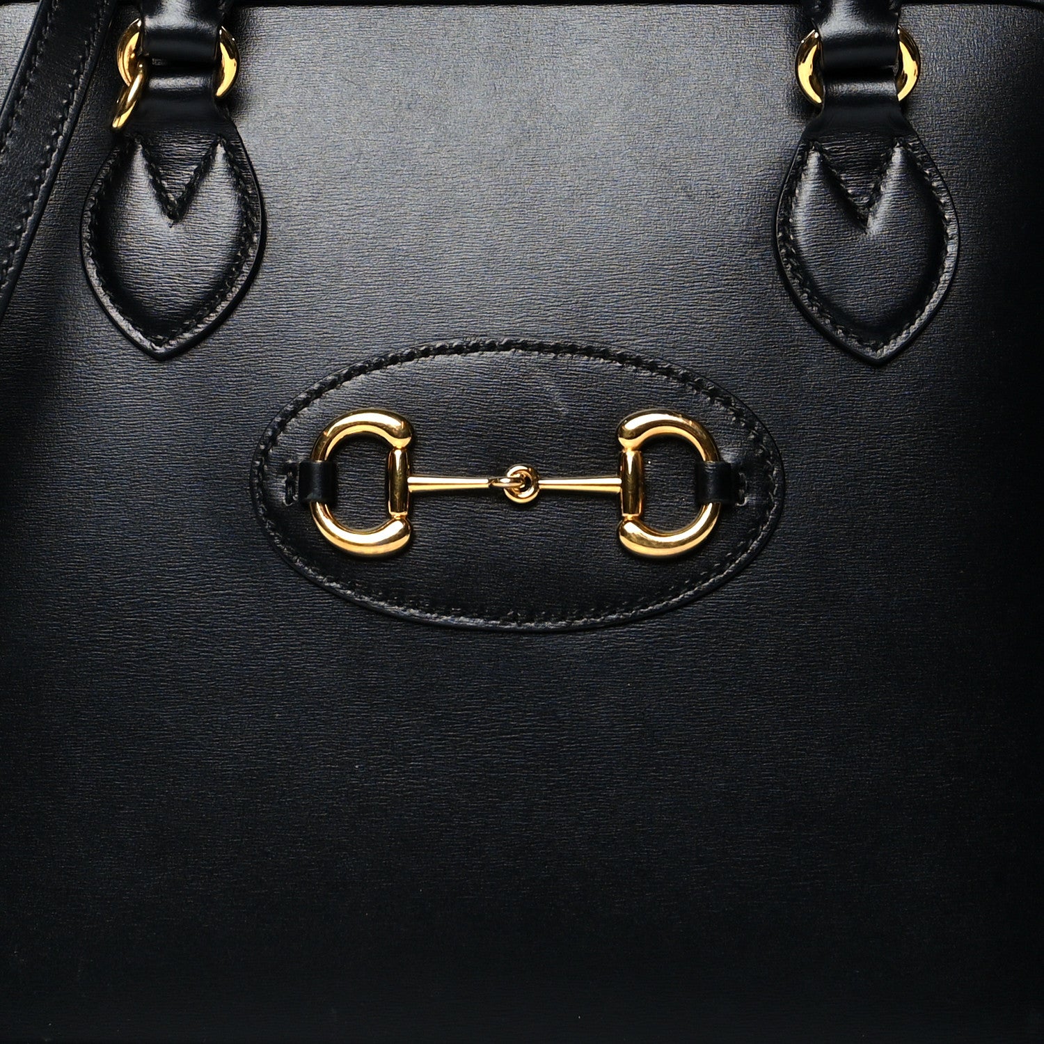 Gucci Boarded Plutone Calfskin Horsebit 1955 Top Handle Bag Black 8 of 12