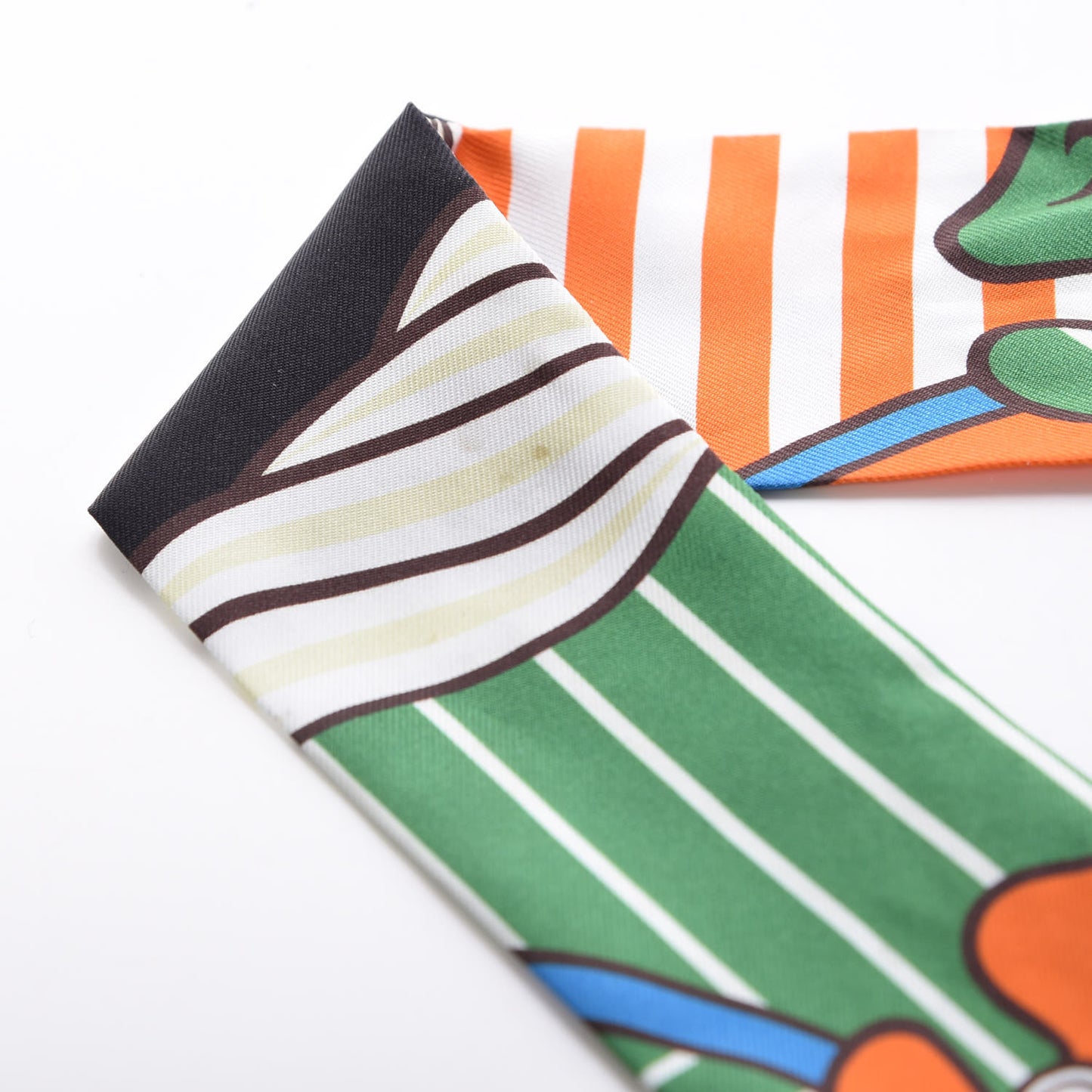 Silk Quadrige Twilly Orange Vert Ebene