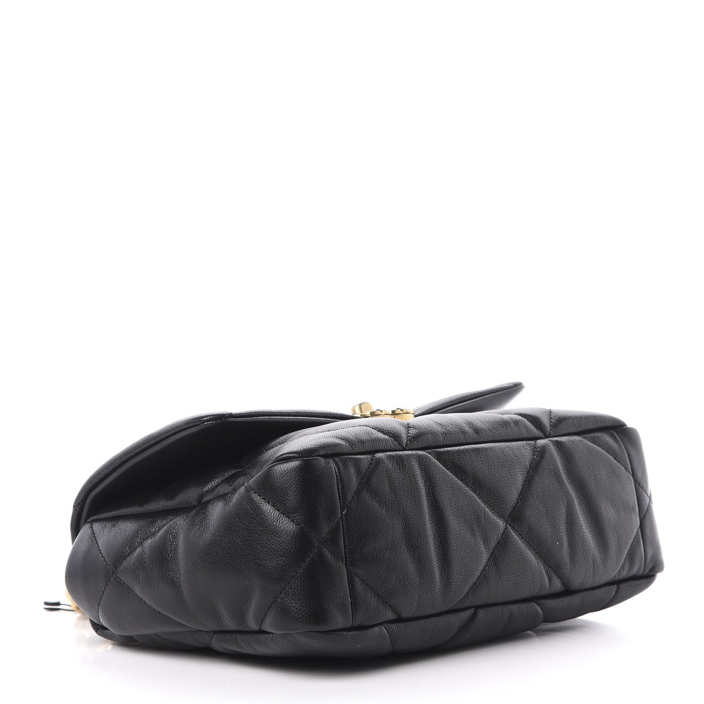 Goatskin Quilted Medium 19 Flap Black