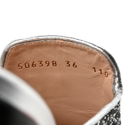 Gucci Glitter Womens Princetown Slippers 36 Silver 9 of 10
