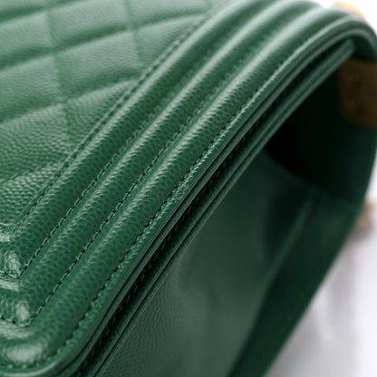 Chanel Caviar Quilted Medium Boy Flap Green 12 of 12