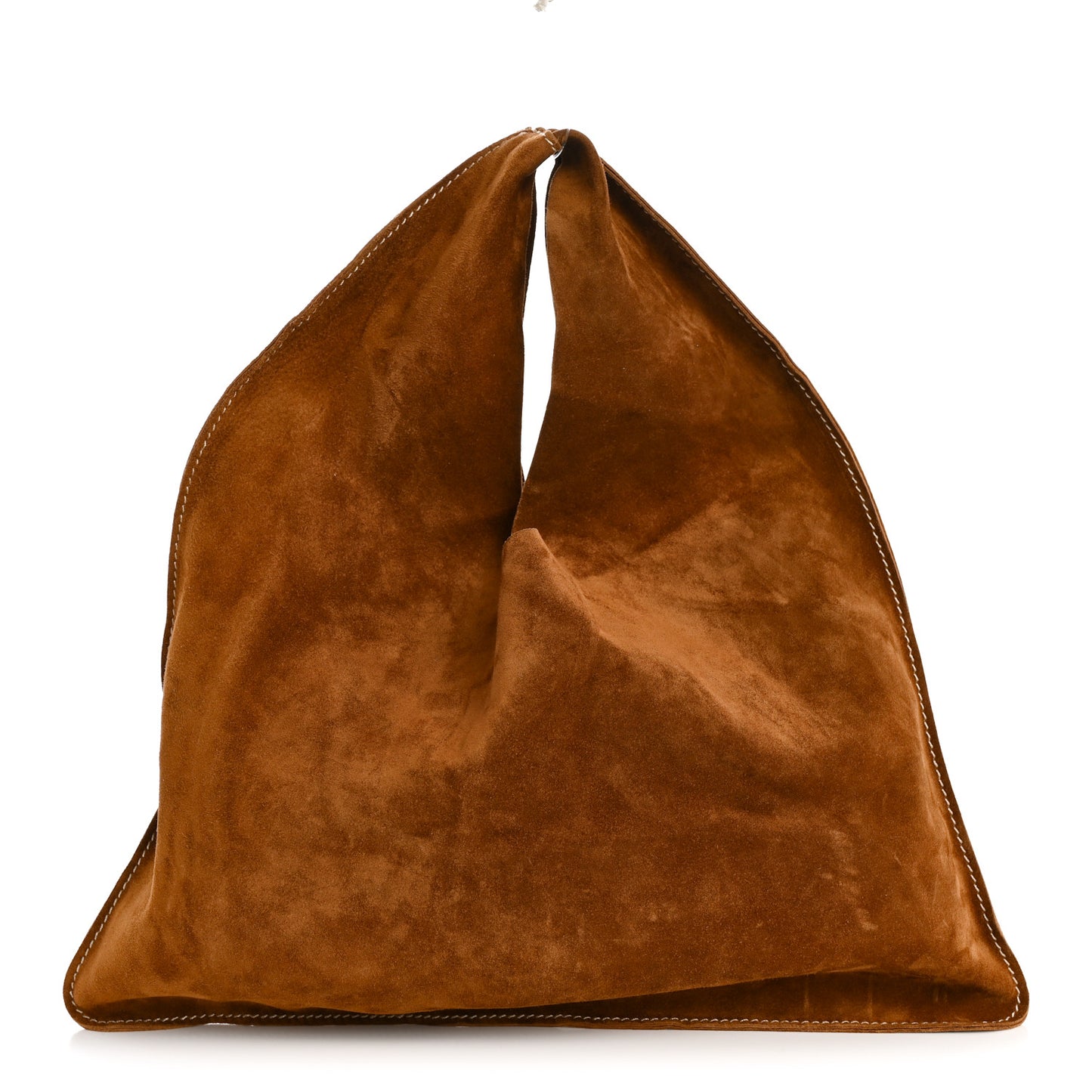 Suede Small Bindle Bag Bistre Ecru