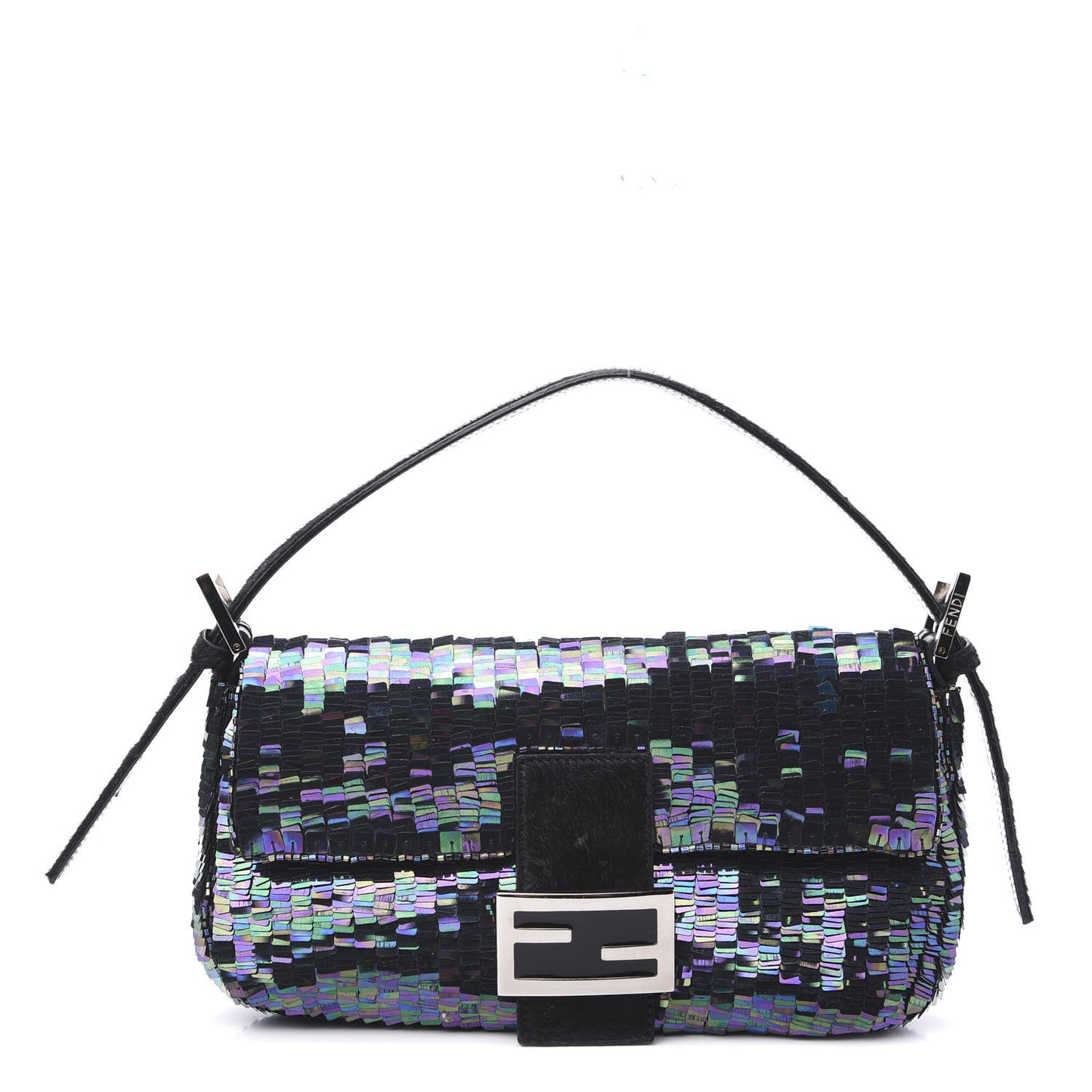 Sequin Paillettes Calf Hair Baguette Multicolor