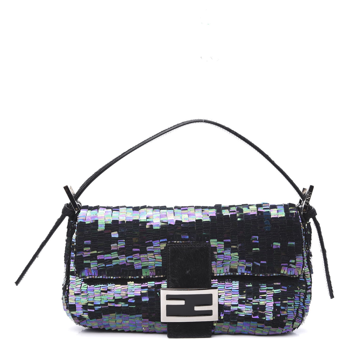 Fendi Sequin Paillettes Calf Hair Baguette Multicolor 1 of 9