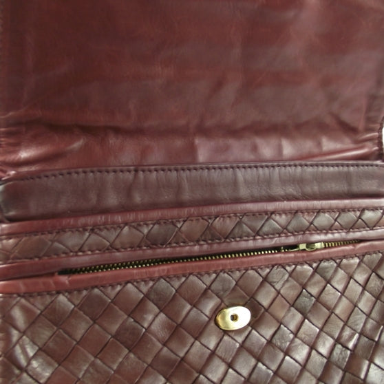 Vintage Woven Clutch Bag Dark Red