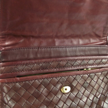 Bottega Veneta Vintage Woven Clutch Bag Dark Red 6 of 8