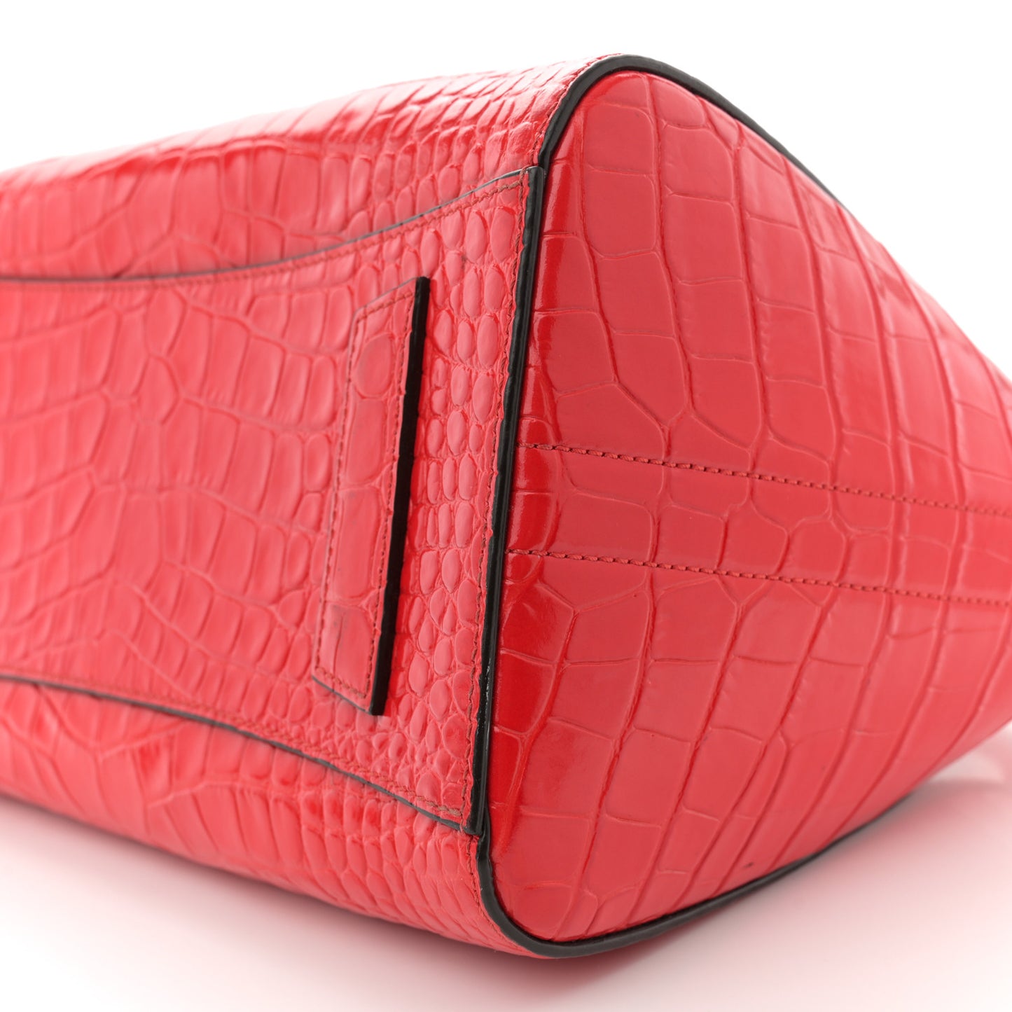 Calfskin Crocodile Embossed Small Antigona Red