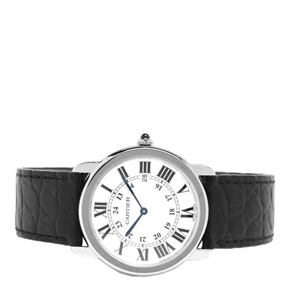 Cartier Stainless Steel Alligator 36mm Ronde Solo Quartz Watch 2 of 5