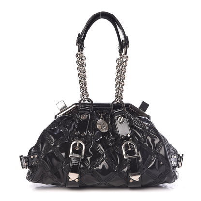 Versace Patent Quilted Satchel Black 1 of 8