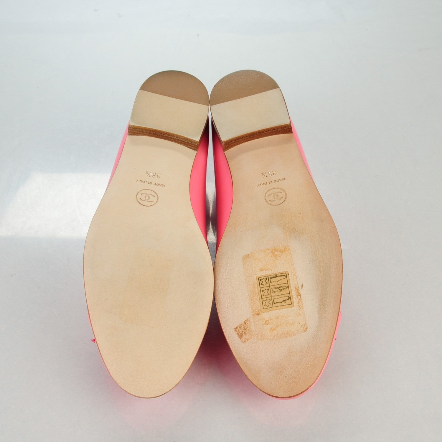 Chanel Patent CC Cap Toe Ballerina Flats 38.5 Pink 5 of 9