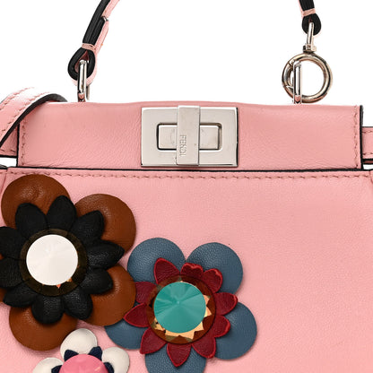 Fendi Nappa Flowerland Micro Peekaboo Iconic Satchel Bubblegum Multicolor 9 of 11