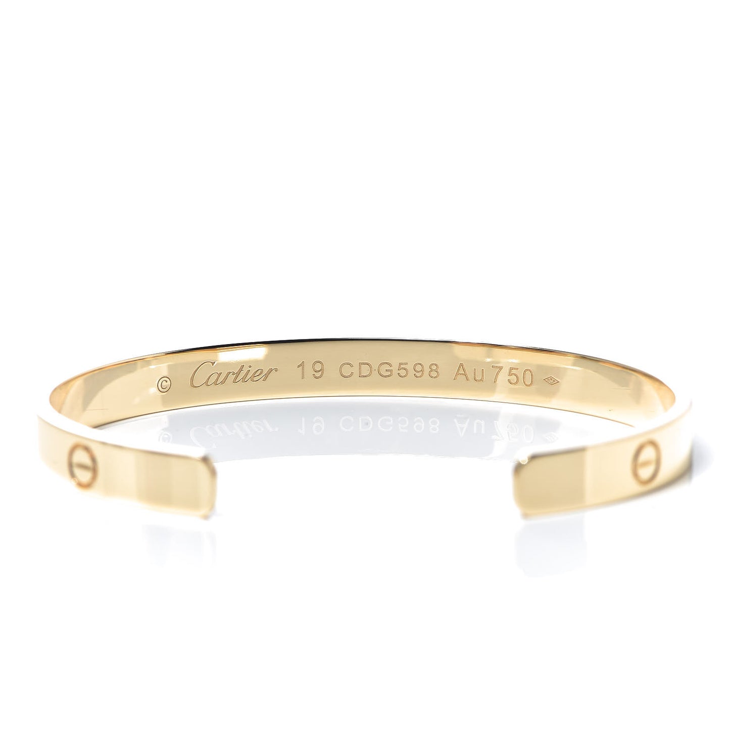 18K Yellow Gold LOVE Cuff Bracelet 19