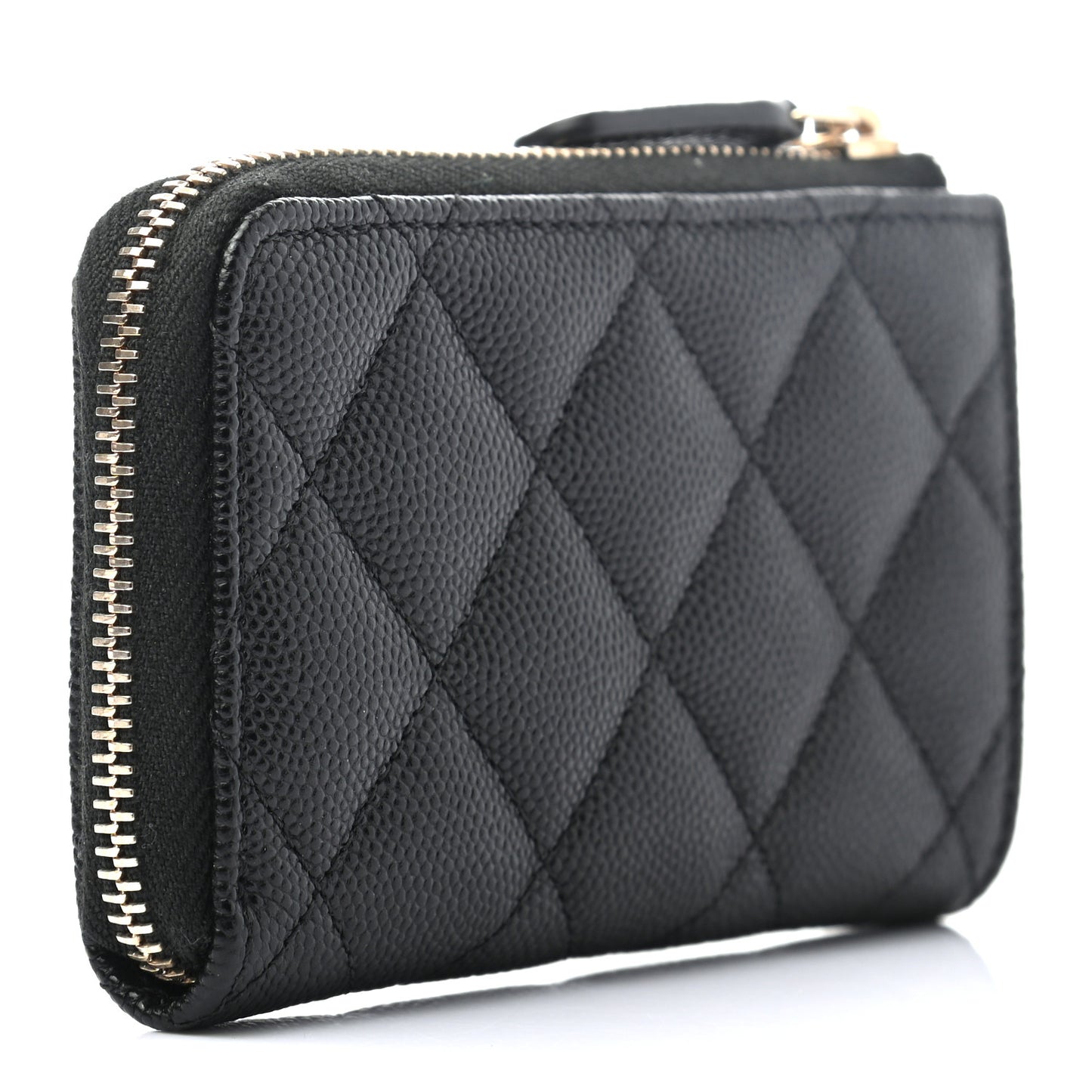 Caviar Quilted Key Holder Case Black
