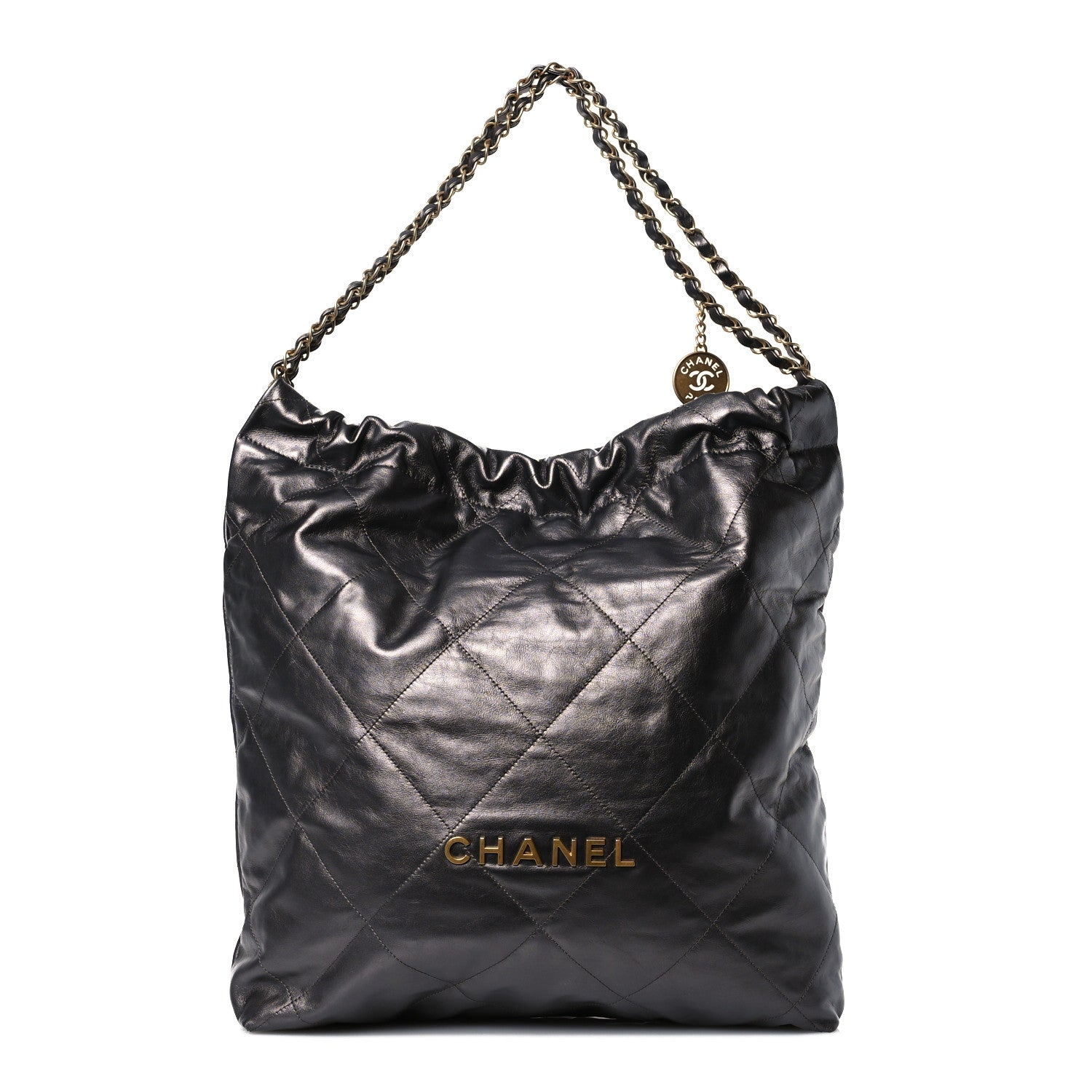 Chanel Shiny Calfskin Quilted Large Chanel 22 Grey 1 of 15