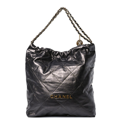Chanel Shiny Calfskin Quilted Large Chanel 22 Grey 1 of 15