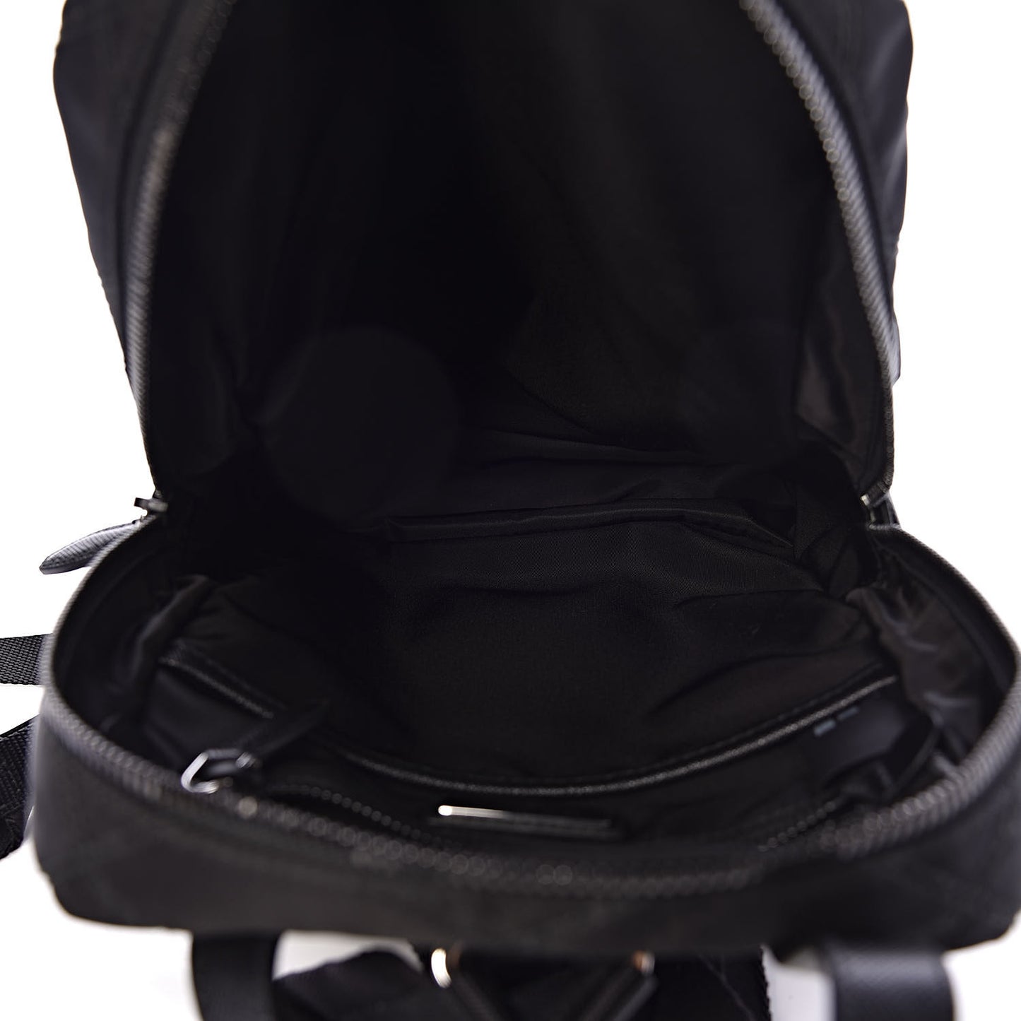 Tessuto Nylon Saffiano Rabbit Fur Travel Backpack Black