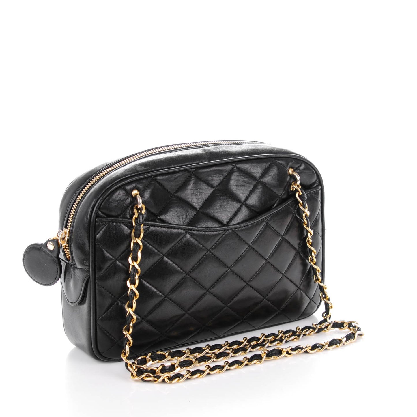Lambskin Quilted Camera Case Black