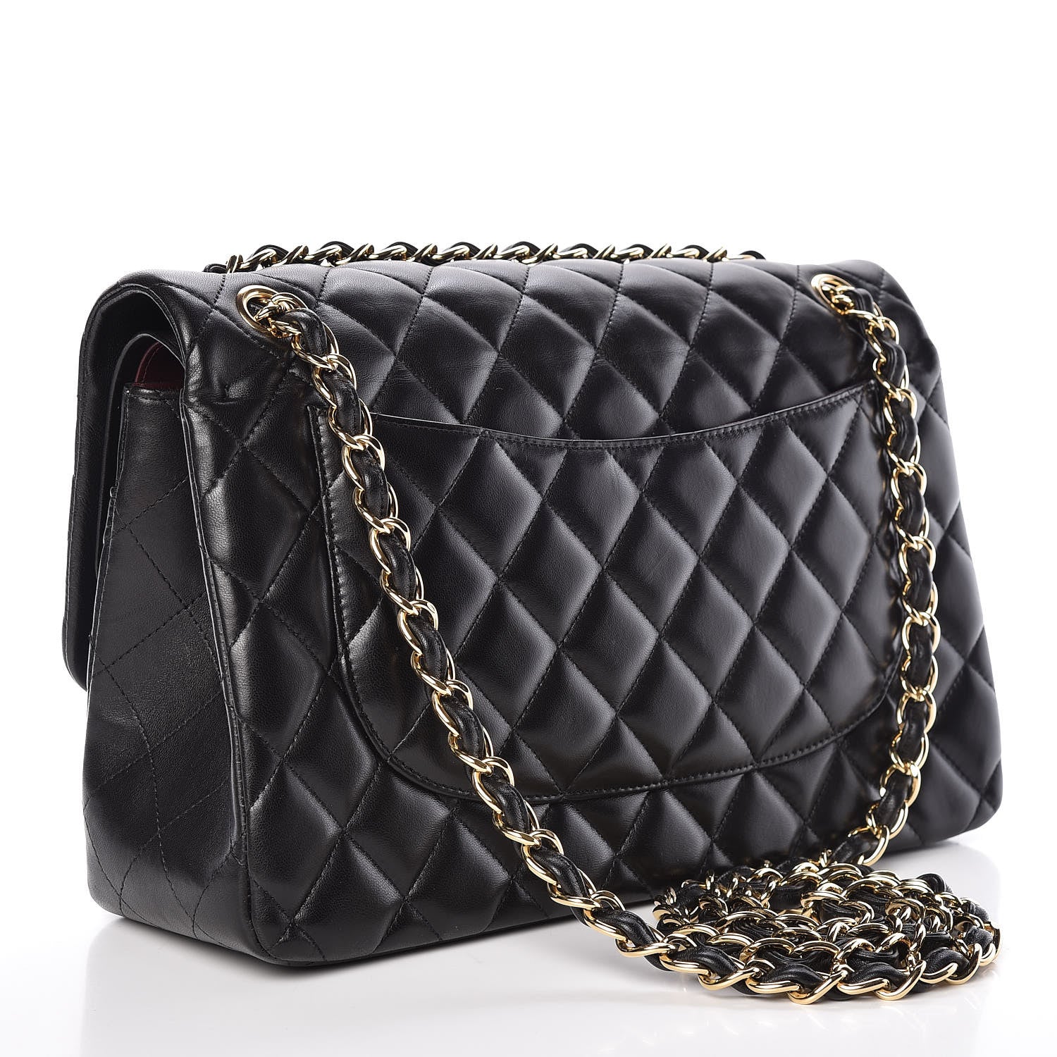 Chanel Lambskin Quilted Jumbo Double Flap Black 3 of 11