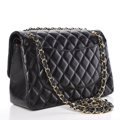 Chanel Lambskin Quilted Jumbo Double Flap Black 3 of 11