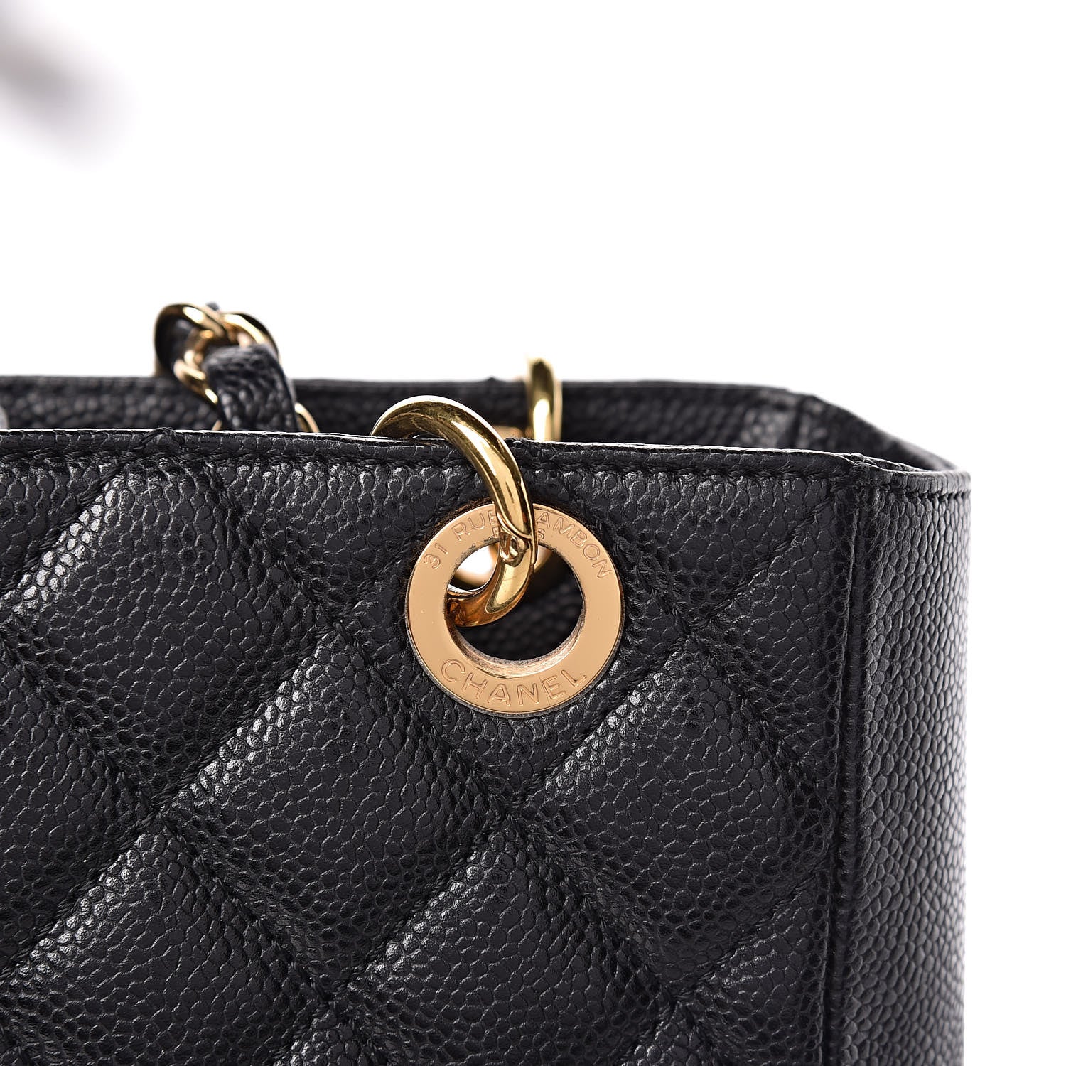 Chanel Caviar Quilted Petit Shopping Tote PST Black 9 of 12