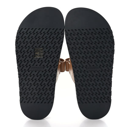 Hermes Calfskin Womens Chypre Sandals 37 Gold 5 of 9