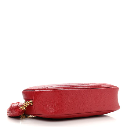 Saint Laurent Grain De Poudre Matelasse Monogram Mini Lou Camera Bag Eros Red 4 of 12