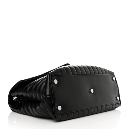 Saint Laurent Calfskin Y Quilted Monogram Large Loulou Chain Satchel Black 5 of 11