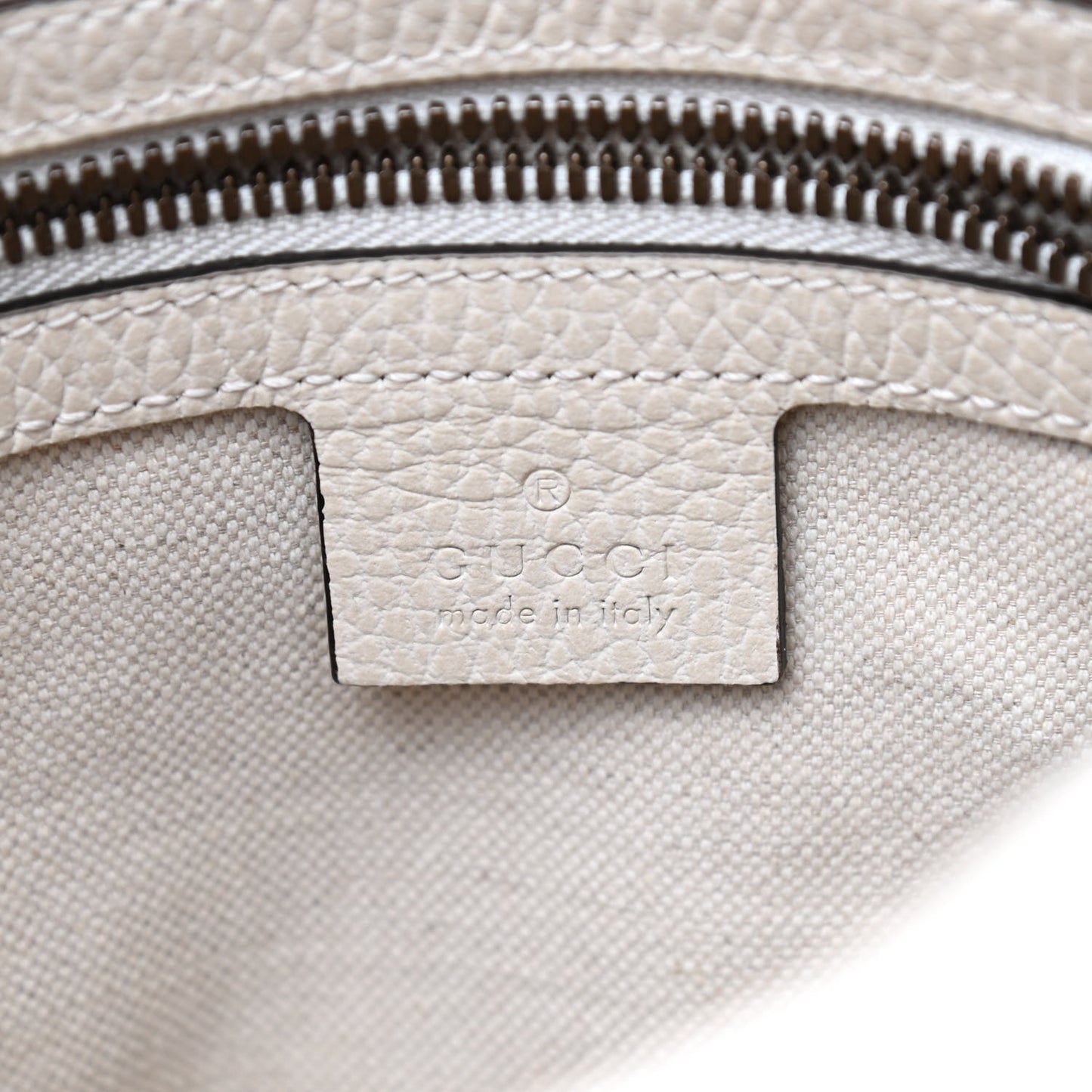 Grained Calfskin Logo Messenger Bag White