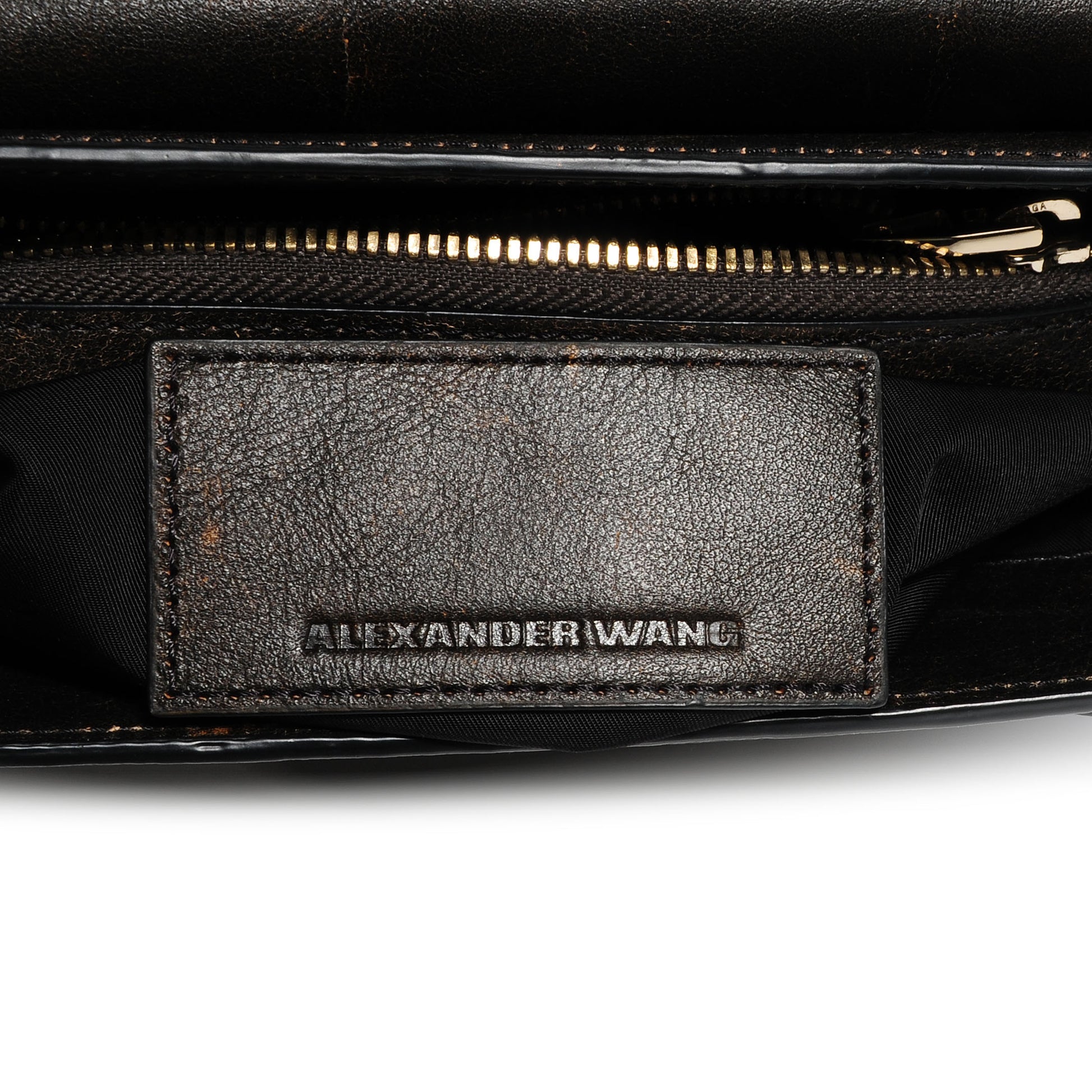 Alexander Wang Distressed Lambskin Lia Small Parquet Brown 6 of 6