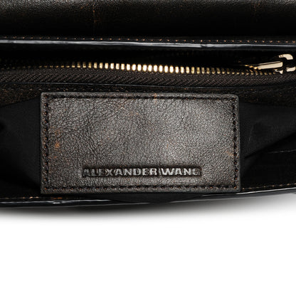 Alexander Wang Distressed Lambskin Lia Small Parquet Brown 6 of 6
