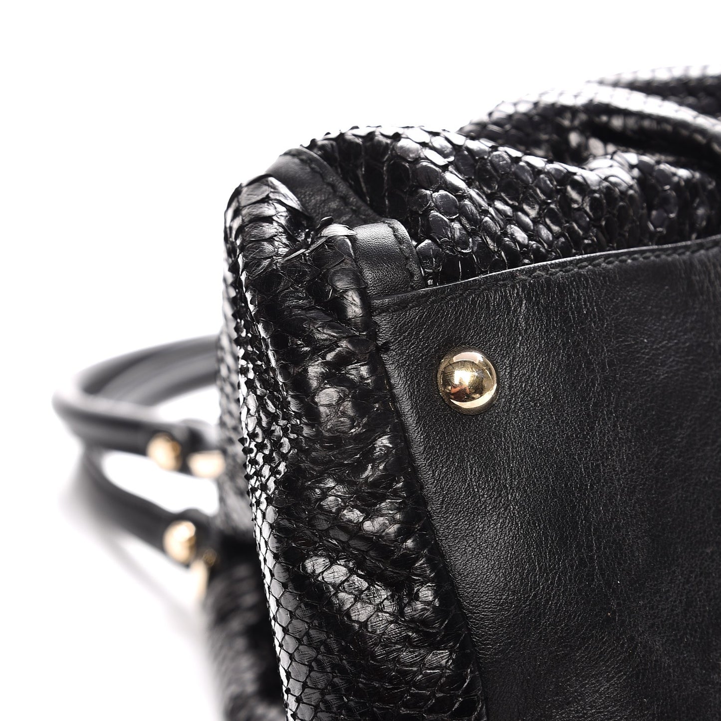 Python Large D Ring Hobo Black