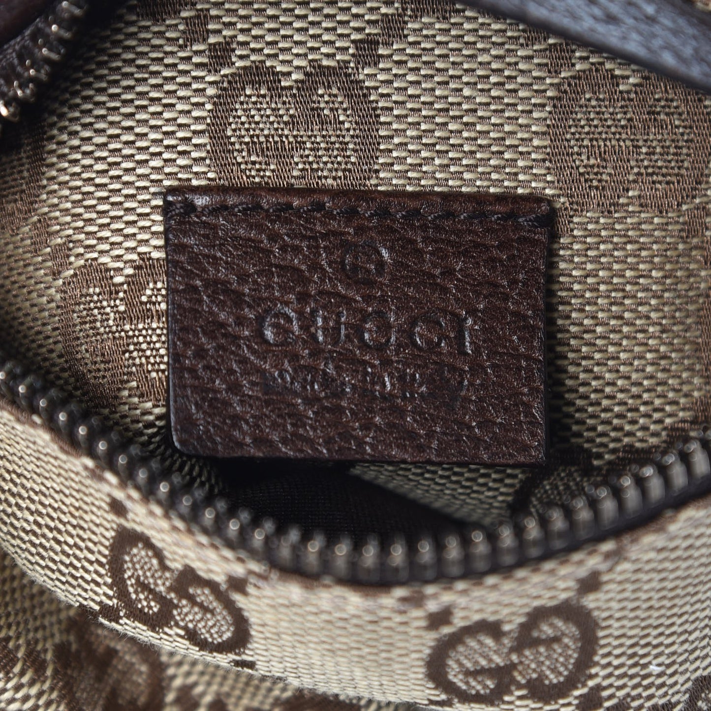 GG Monogram Double Pocket Belt Bag Dark Brown